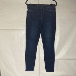 High-Rise Dark Blue Skinny Jeans - Women